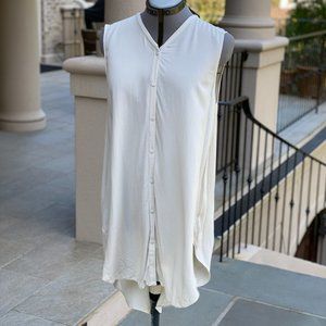 Eileen Fisher Silk Sleeveless Tunic, Bone, Med NWT